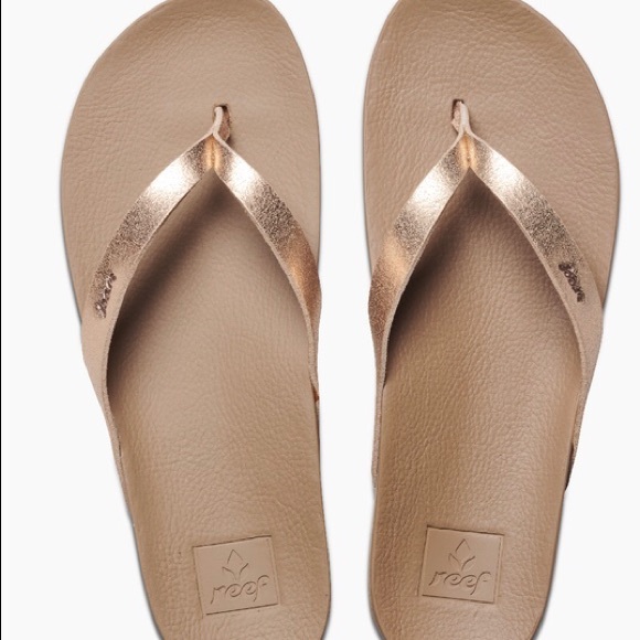 rose gold reef flip flops